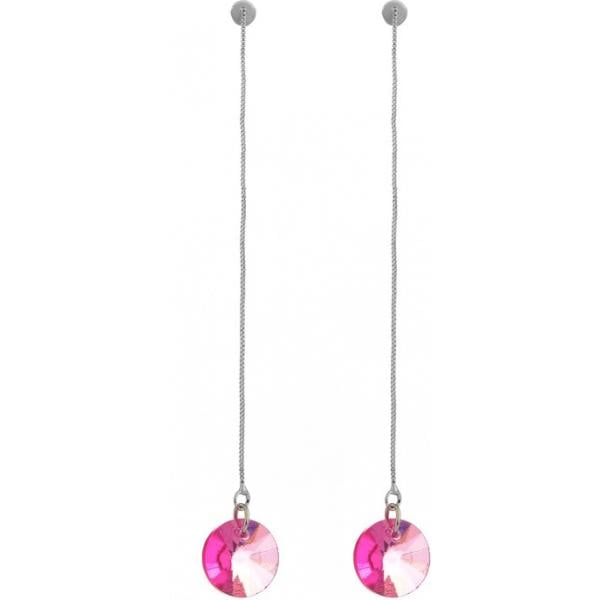 Orecchini con pietra rosa Lesara