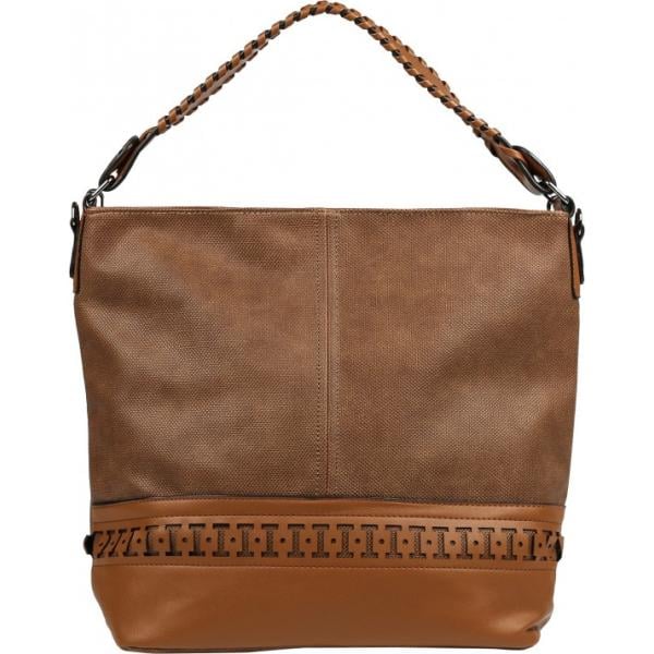 Borsa a mano con manico forma intrecciata marrone Lesara