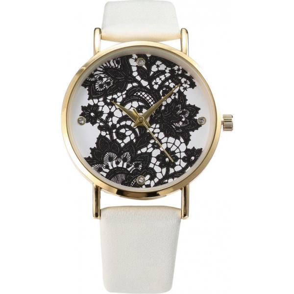 Orologio con pizzo e cinturino bianco Lesara