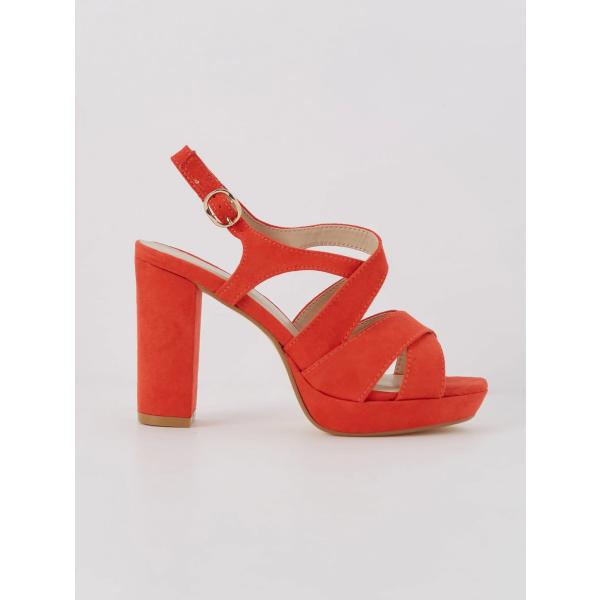 sandalias de tacón Terranova rojo