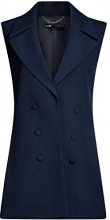 OODJI COLLECTION oodji Collection Donna Gilet Lungo con Bottoni Decorativi, Blu, IT 42 / EU 38 / S