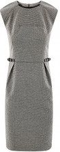 OODJI COLLECTION oodji Collection Donna Abito in Maglia con Elementi in Ecopelle, Grigio, 38cm / IT 48 / EU 44 / XL