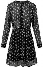 OODJI COLLECTION oodji Collection Donna Abito Stampato in Chiffon, Nero, IT 42 / EU 38 / S