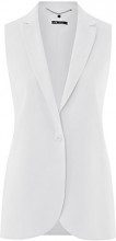 OODJI COLLECTION oodji Collection Donna Gilet Dritto in Lino, Bianco, IT 50 / EU 46 / XXL