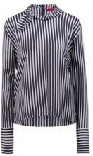 HUGO Blusa a righe a maniche lunghe con scollatura con fiocco