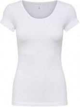 ONLY Only T-shirt Only Bianco - LIVE LOVE NEW NOOS NECK TOP - 15132306