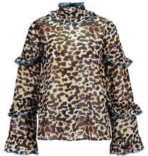 LOST INK Lost Ink B&&B RUFFLE LEOPARD PRINT Camicetta multicolor
