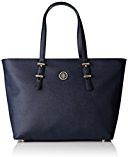 TOMMY HILFIGER Tommy Hilfiger TH Prep Tote, Borsa a Tracolla Donna, Blu (Tommy Navy), 14 x 30 x 34 cm (B x H x T)