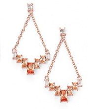 ELEMENTS SILVER Elements Donna 925 Argento Rectangulaire arancione Ossido di zirconio FINEEARRING