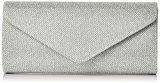 WALLIS Wallis Shimmer Envelope - Pochette da giorno Donna, Silver, 26x14x4.5 cm (W x H L)