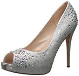 PLEASER Pleaser Heiress 22r, Scarpe Peep-Toe Donna, Argento (Silver (Slv Shimmering Fabric)), 34 EU