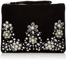 NEW LOOK New Look Jacquard Embellished - Pochette da giorno Donna, Black, 3x15x20 cm (W x H L)