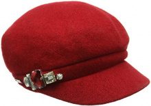 BETMAR Betmar Rhinestone Cap, Berretto Donna, Rosso-Rosso, Taglia Unica