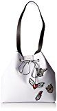 GUESS Guess Hwpt6422290, Borsa a Mano Donna, Nero (White Black), 12.5 x 27 x 42.5 cm (W x H x L)
