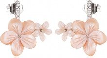 MISIS Misis Donna-Orecchini Asolo Argento 925 Zirconi bianchi smalto Madreperlato 2 cm - OR08973