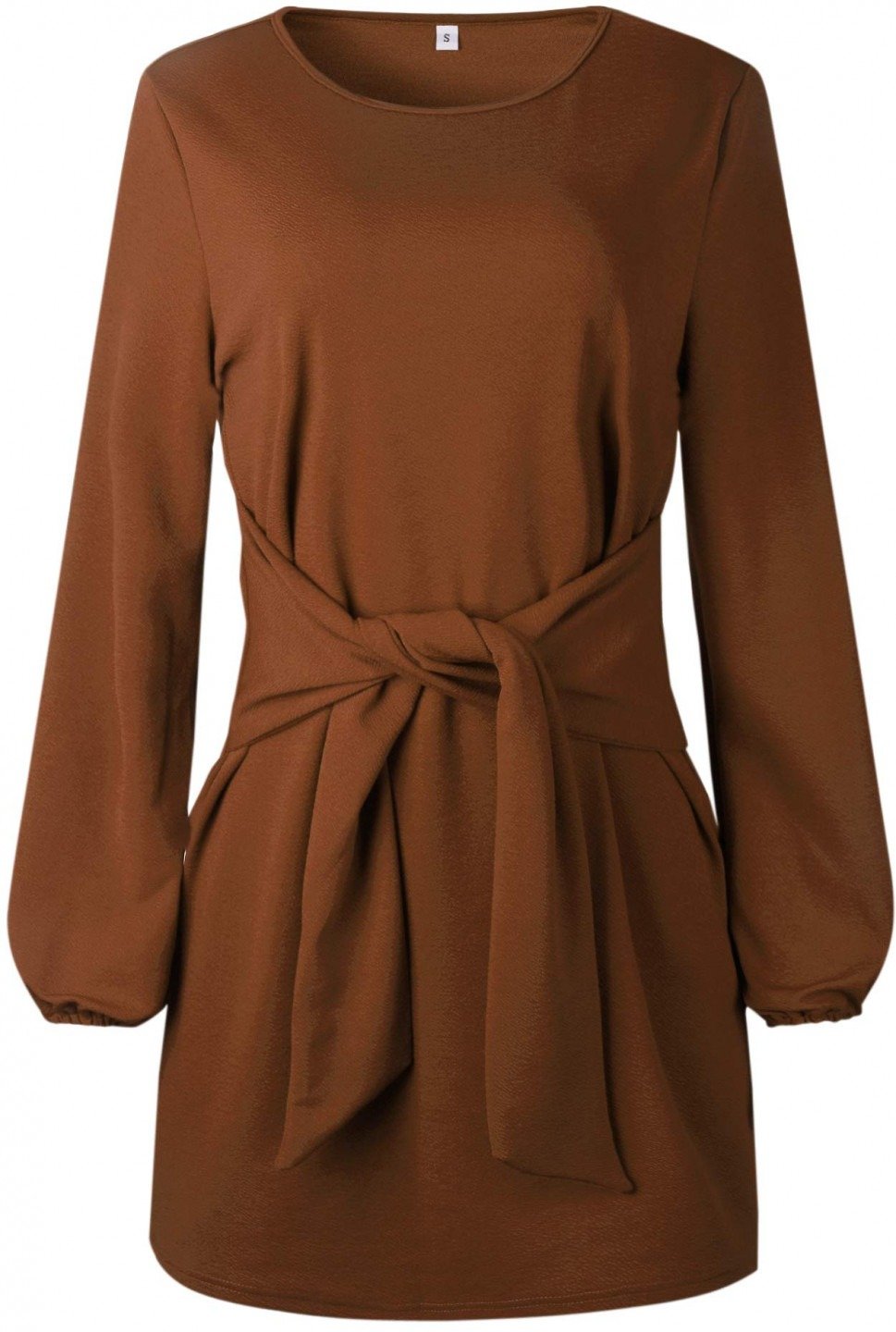 ZANZEA Donna Collare tondo vestito a maniche lunghe 12 Blu2