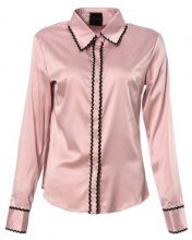 AGNES MASON Blusa di raso con orli ondulati