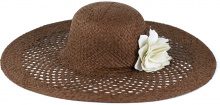 LESARA Cappello di paglia con fiore