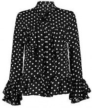 BOOHOO Mia camicia a pois con fiocco e volant