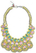 SVEVA COLLECTION Collane Sveva Collection COLLANA RIGIDA PIETRE E TESSUTO GIALLO