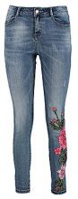 BOOHOO Ellie jeans skinny a vita media con ricamo floreale