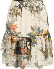 Y.A.S Y.A.S Floral Tiered Lined Mini Skirt Women Green