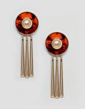 ASOS DESIGN ASOS - Orecchini pendenti con barretta e cerchio in resina tartarugato