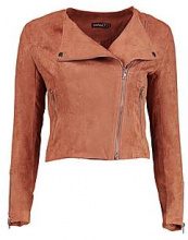 BOOHOO Petite caroline giacca in stile motociclista in camoscio sintetico