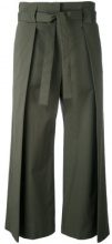 FABIANA FILIPPI Fabiana Filippi - Pantaloni ampi con cintura - women - Cotton/Polyester/Spandex/Elastane - 42 - GREEN