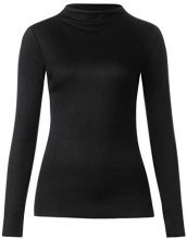 STREET ONE Street One Uda Mit Stehkragen, Maglietta a Maniche Lunghe Donna, Schwarz (Black 20001), 40