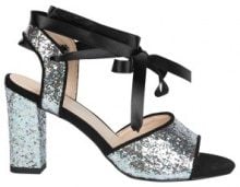 LESARA Sandali glitter con tacco quadrato