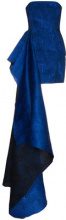 HALPERN Halpern - asymmetric silk bustier dress - women - Polyester/Polyamide/Metallized Polyester/Silk - 34 - Blu