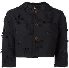 COMME DES GARÇON... Comme Des Garçons Comme Des Garçons - cut-out detail cropped jacket - women - Polyester - S - BLACK