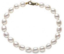 KIMURA PEARLS Kimura Pearls FR7507 - Bracciale da donna, oro giallo 9k (375), 184 mm