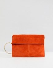ASOS DESIGN Pochette scamosciata con manico ad anello