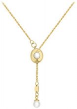 CARISSIMA GOLD Carissima Gold Collana con Pendente da Donna, in Oro Giallo 9K (375), con Perla Sintetica, 61 cm