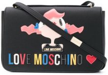 LOVE MOSCHINO Love Moschino - appliqué logo shoulder bag - women - Leather - OS - BLACK