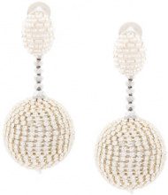 OSCAR DE LA RENTA Oscar de la Renta - beaded drop earrings - women - Nylon/Brass/glass - OS - WHITE