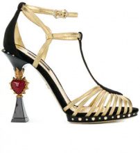 DOLCE & GABBANA - Dolce & Gabbana - Sandali Bette con tacco a cuore - women - Leather/Goat Skin - 37.5, 38.5, 35 - Nero