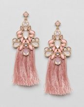 ASOS ASOS - Graziosi orecchini appariscenti con pietre e nappe - Oro