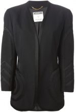 MOSCHINO VINTAGE Moschino Vintage - collarless blazer - women - Acetate/Rayon/Wool - 42 - BLACK