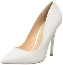 OFFICE Office On Tops, Scarpe Col Tacco Punta Chiusa Donna, White (White Suede), 39 EU