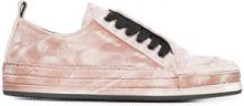 ANN DEMEULEMEESTER - Ann Demeulemeester - lace - up sneakers - women - Rubber/Velvet/Leather - 36.5, 39.5, 36 - Rosa & viola