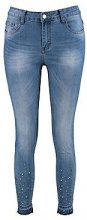 BOOHOO Molly jeans skinny a vita media impreziositi con strass