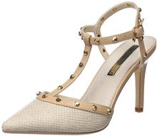 XTI XTI 30689, Scarpe Col Tacco con Cinturino a T Donna, Beige (Camel), 39 EU