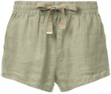VENROY Venroy - lounge shorts - women - Linen/Flax - XS - GREEN