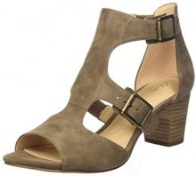 CLARKS Clarks Deloria Kay, Sandali con Cinturino alla Caviglia Donna, Verde (Olive Suede), 37.5 EU