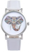 REAL_LEATHER Orologio in pelle con elefante