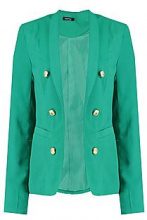 BOOHOO Lucy Button Detail Crop Blazer