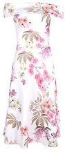 BOOHOO Abito skater floreale oversize con scollo bardot Abigail